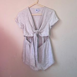 Princess Polly Gray Tie-Front Romper